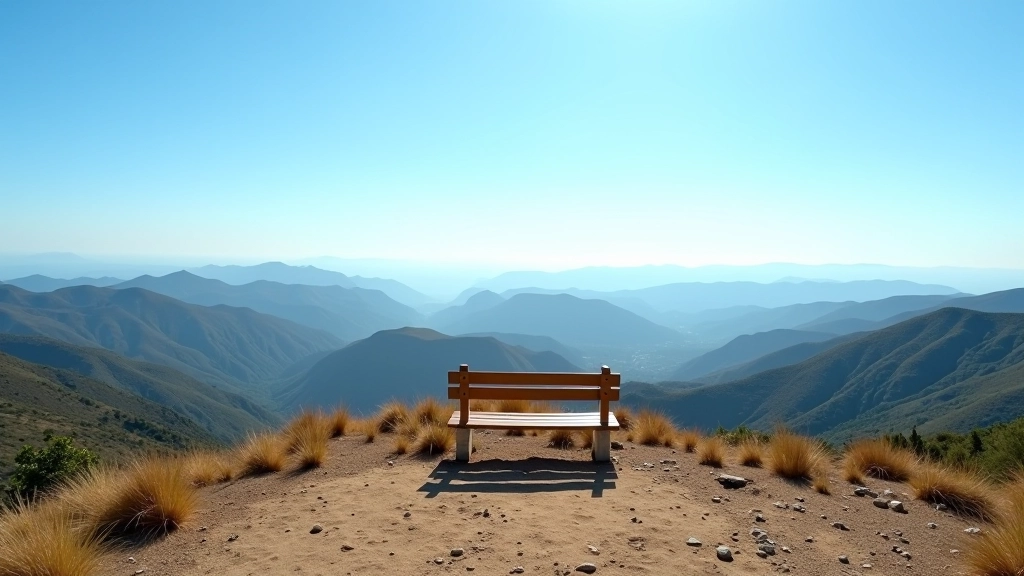 Paisaje montañoso en día claro y soleado, con perfecta visibilidad desde el Cerro de Punta