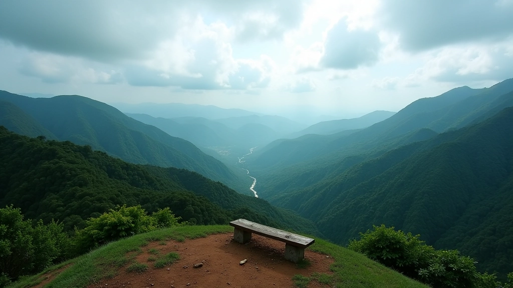 Vista panorámica de montañas verdes desde un mirador elevado en Jayuya
